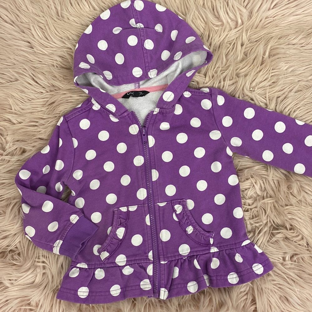 Polka Dot Zip up Sweater